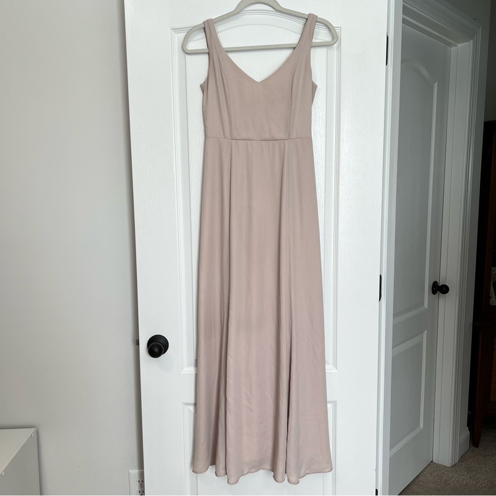 Show Me Your MuMu Soft Beige Chiffon Jenn Maxi Dress Formal Gown